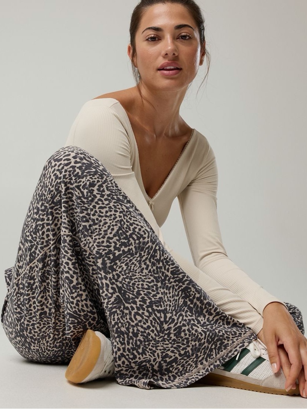 Offline by Aerie Real Me Foldover Super Wide Leg Leopard Large Tall